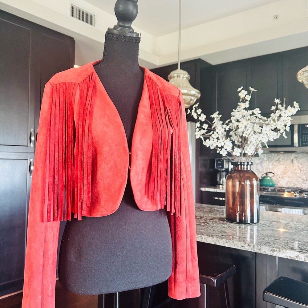 Western Red Fringe Jacket
